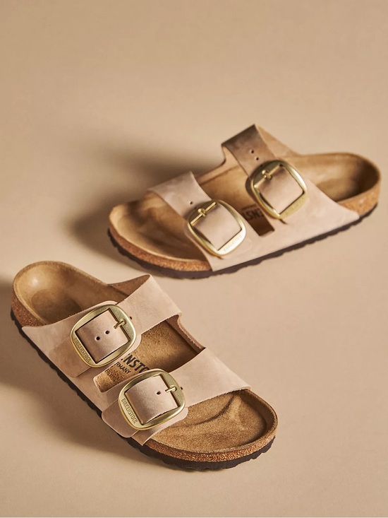Birkenstock Shoes - New Birkenstock Arizona Big Buckle Nubuck Sandals Sandcastle